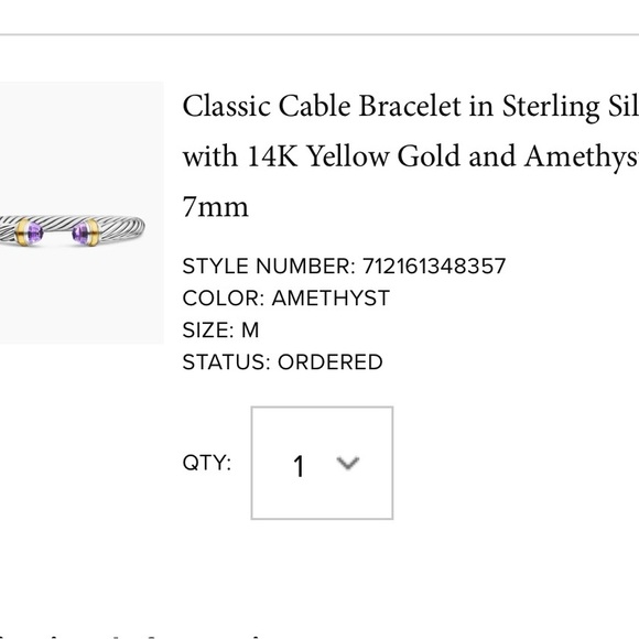 DAVID YURMAN 💜 AUTHENTIC Classic Cable Bracelet 7mm - Picture 14 of 15